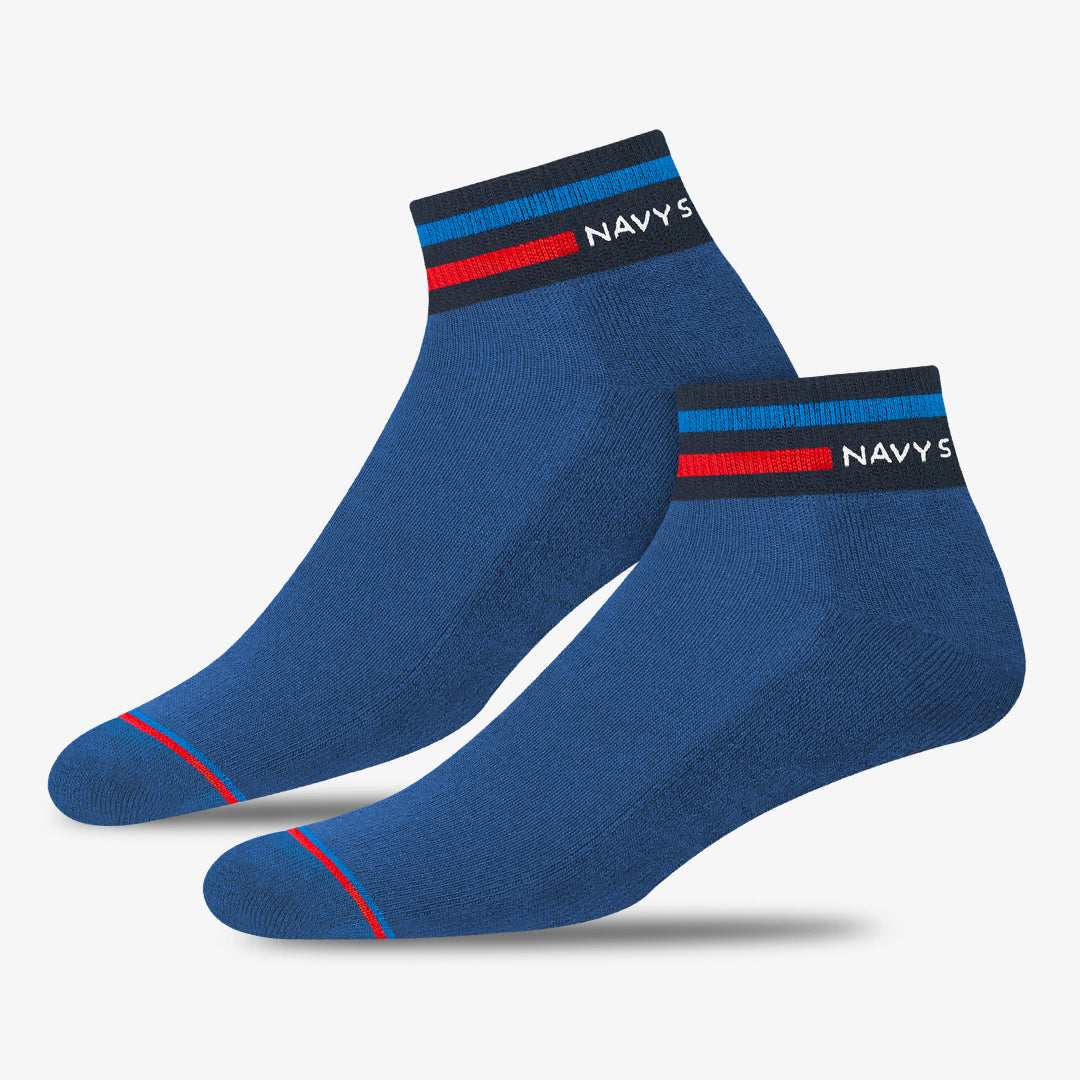 DESTINATION『US Natural Socks6'0-6'4』NAVY NAVYSPORT Melange Sports & Casual Cushion Cotton Ankle Socks